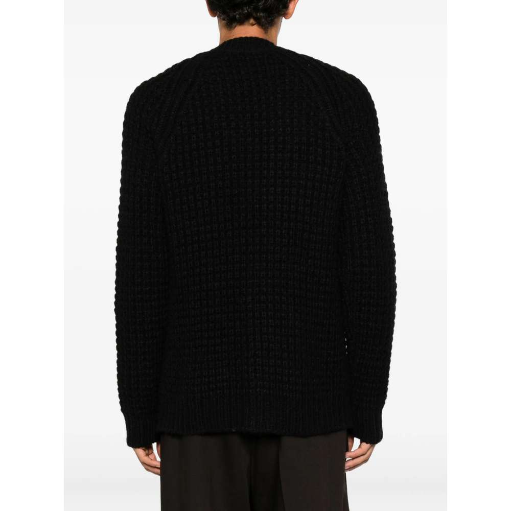 Waffle-Knit Raglan-Sleeve Cardigan