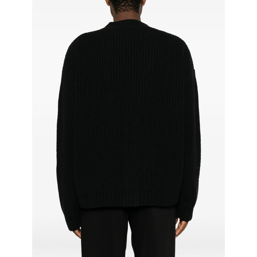Ribbed-Knit V-Neck Cardigan
