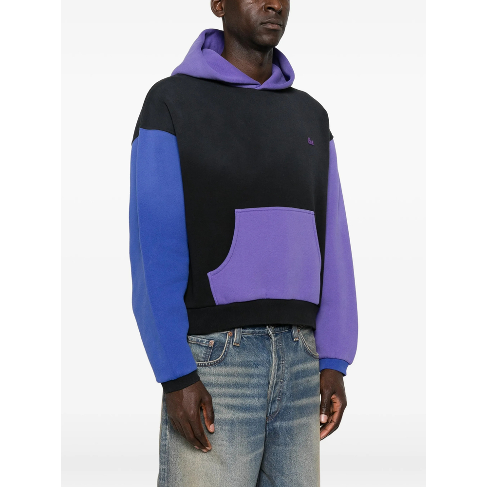 Colour-Block Logo-Patch Hoodie