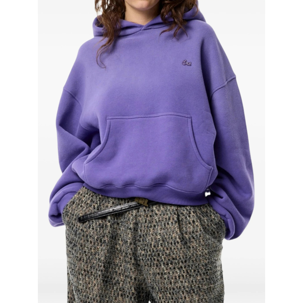 Logo-Embroidered Cropped Hoodie