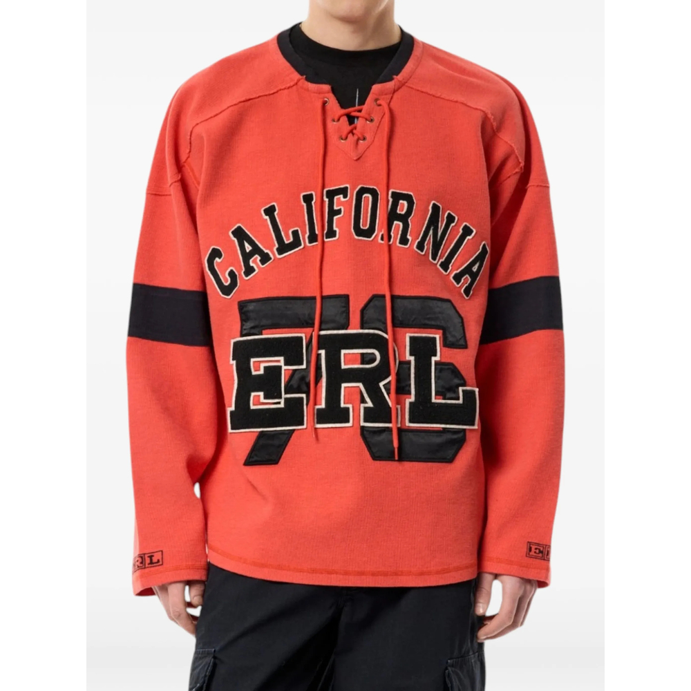 Lace-Up Logo-Embroidered Sweater