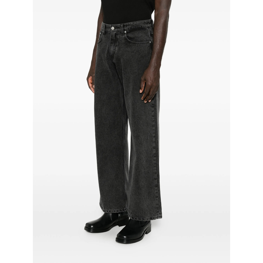 Logo-Embroidered Wide-Leg Jeans