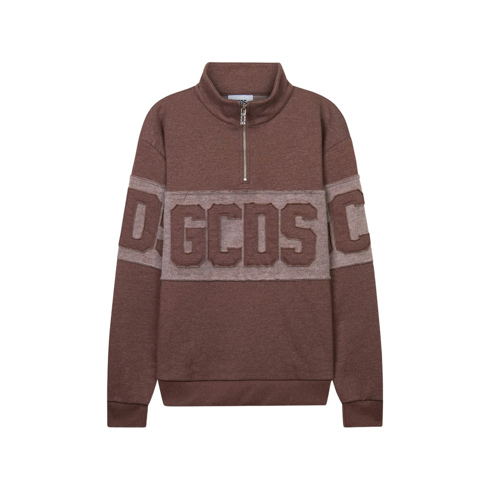 Gcds Logo-appliqué Half-zip Sweatshirt