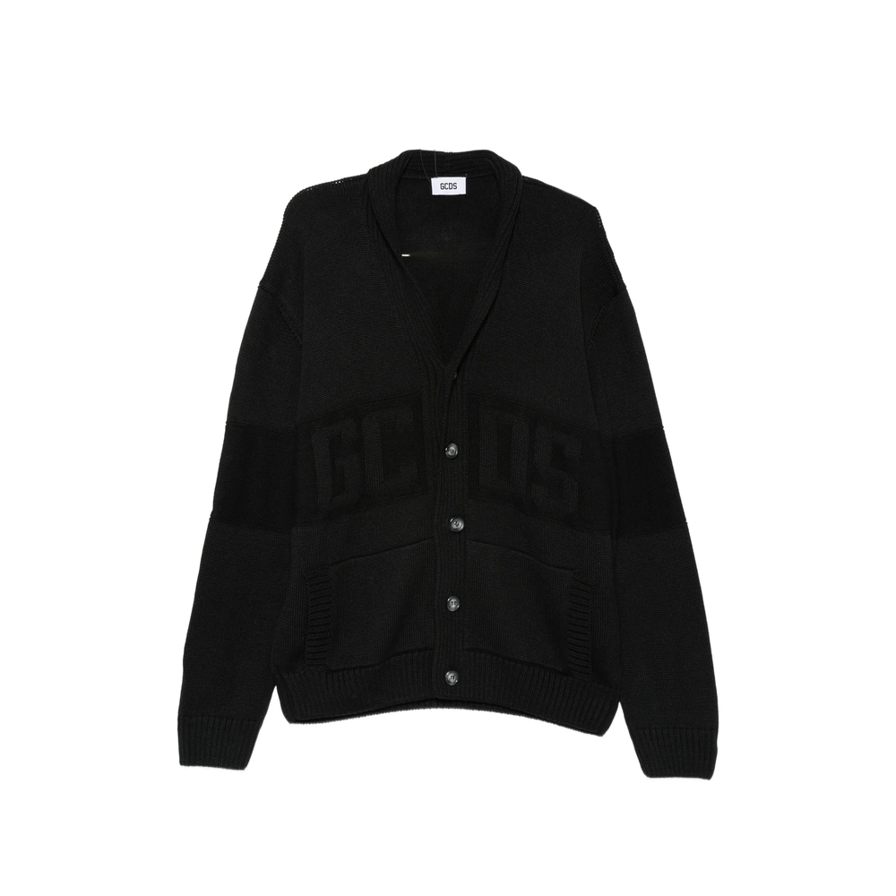 Gcds Logo-intarsia Knit Cardigan
