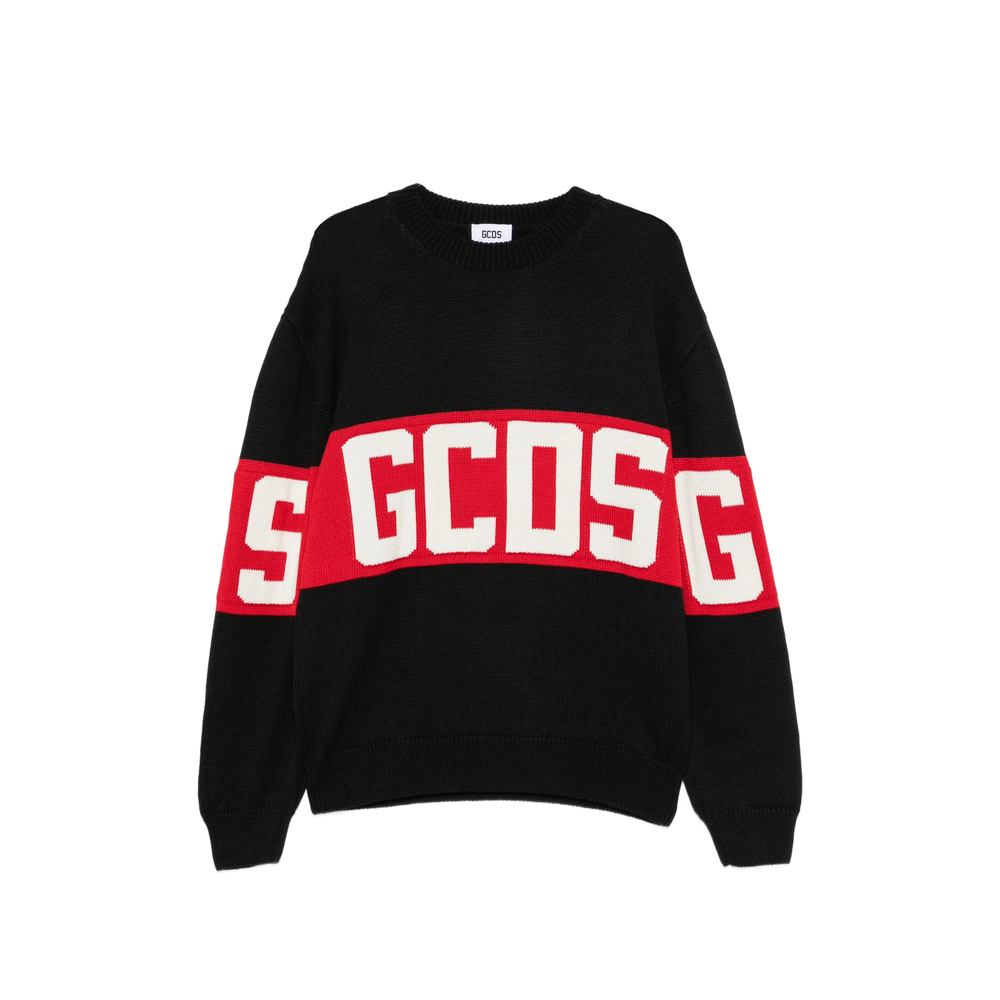Gcds Logo-intarsia Knitted Sweater