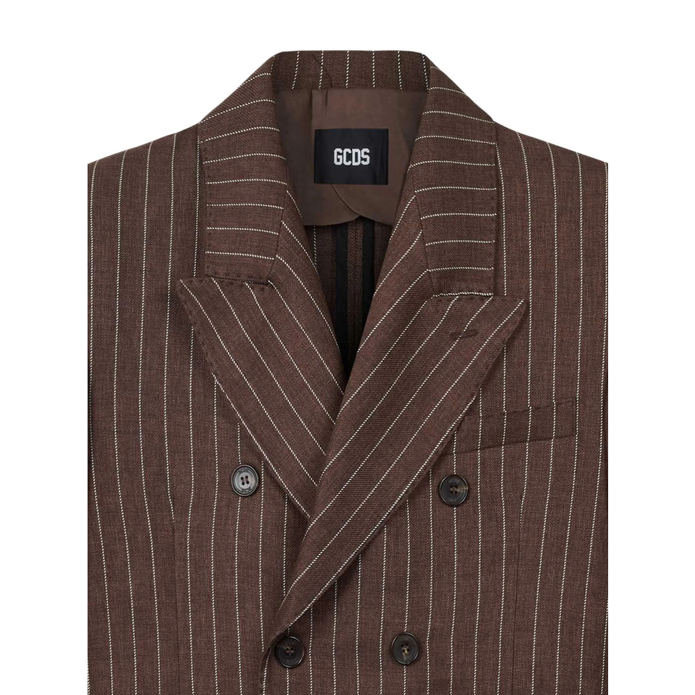 Pinstripe Double-Breasted Blazer
