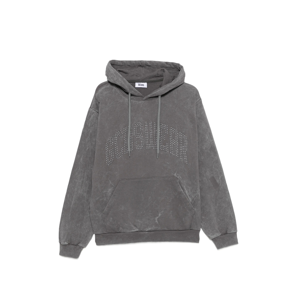 Gcds Stud-embellished Washed-effect Hoodie
