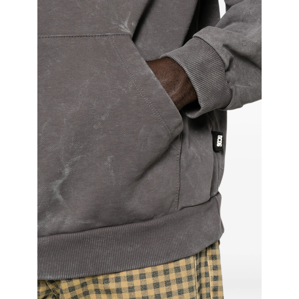Stud-Embellished Washed-Effect Hoodie