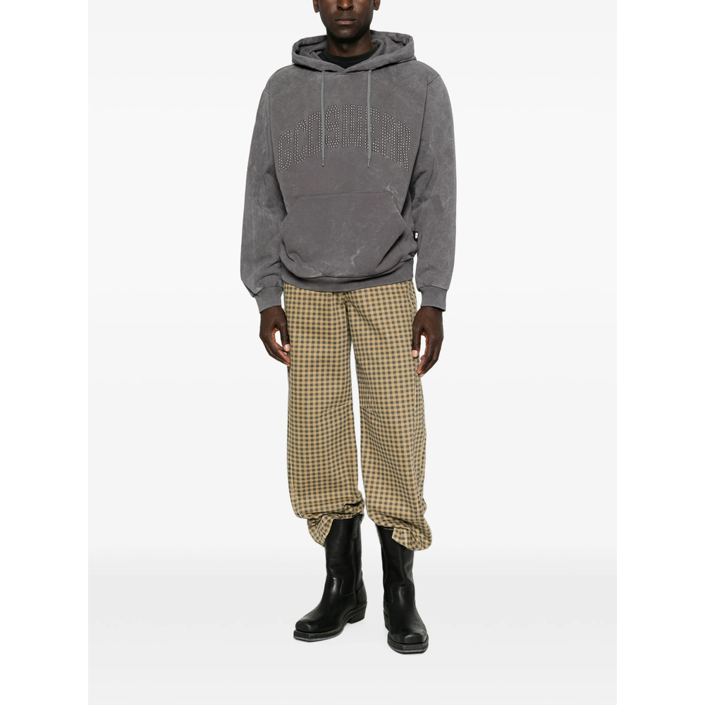 Stud-Embellished Washed-Effect Hoodie