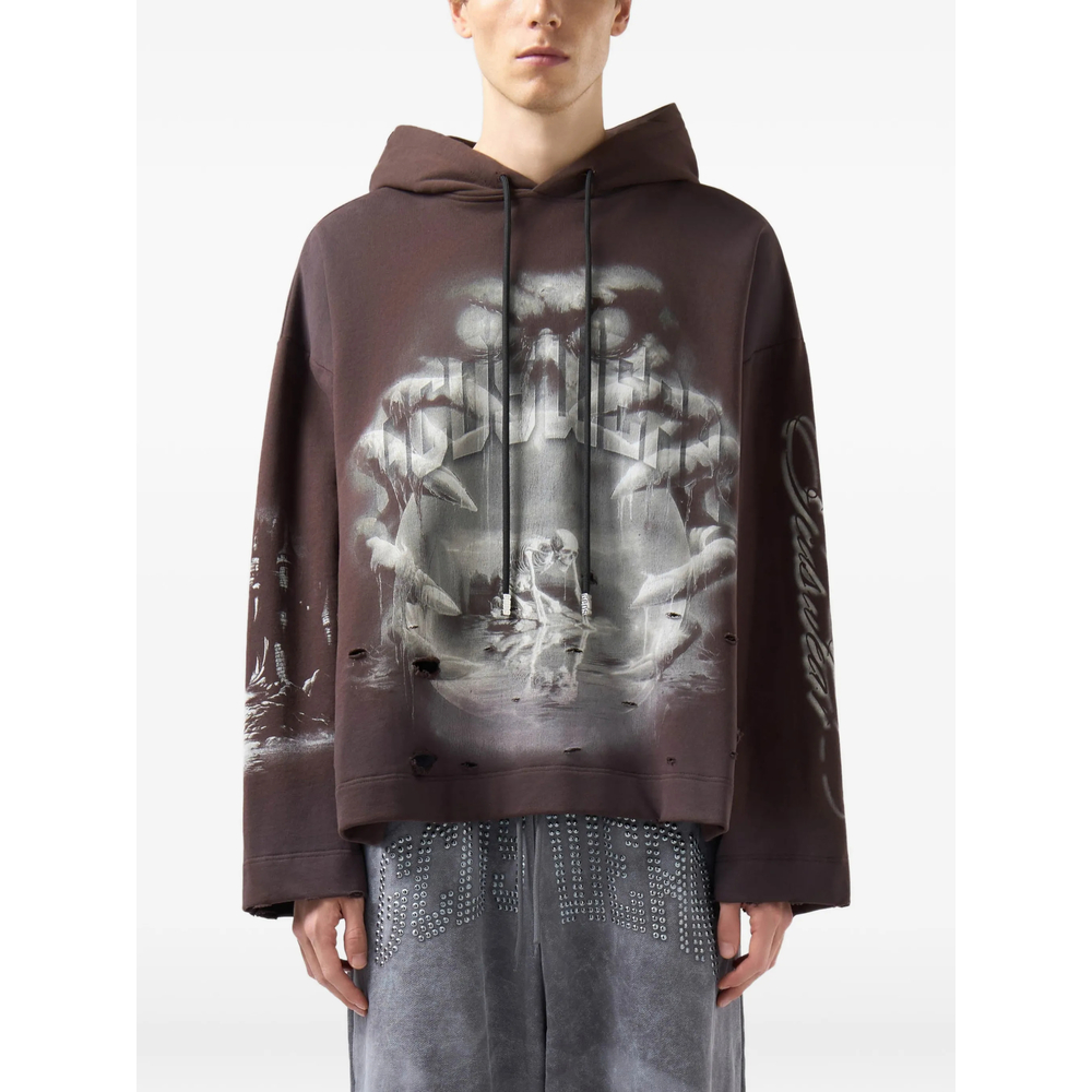 Gothic Graphic-Print Hoodie