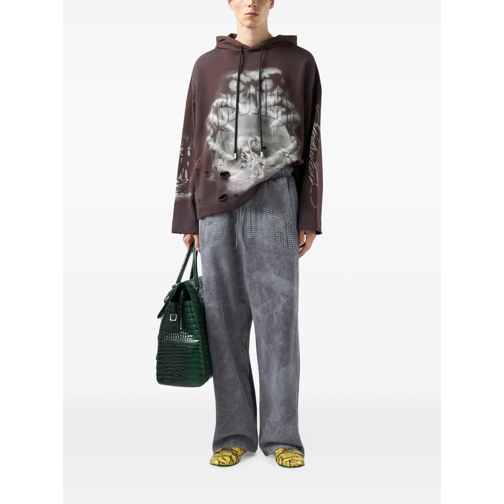 Studded Logo-Patch Track Pants