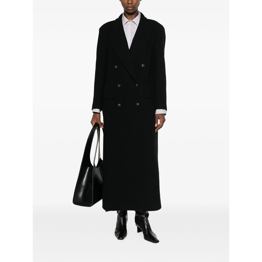 Double-Breasted Peak-Lapel Coat
