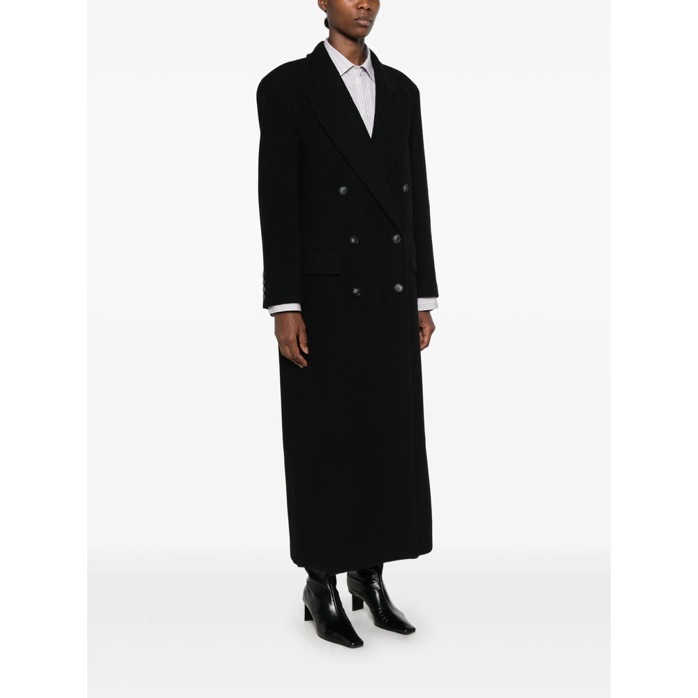 Double-Breasted Peak-Lapel Coat