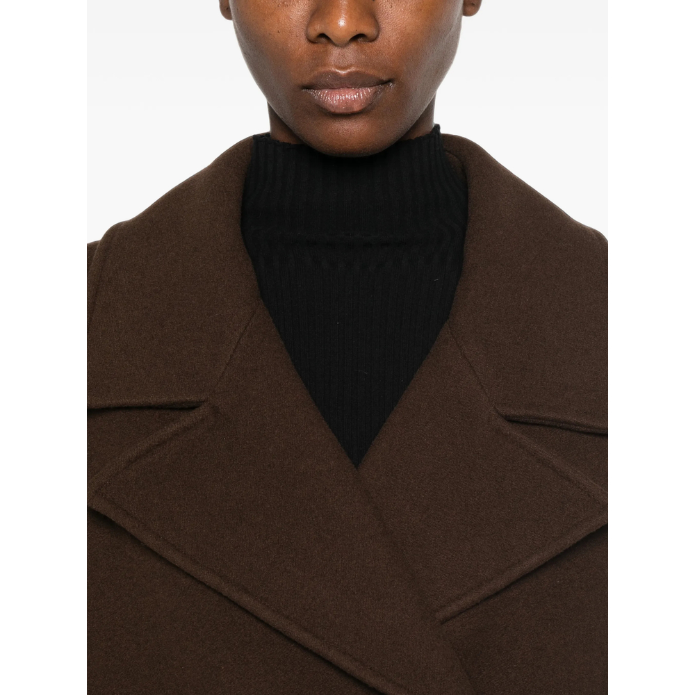 Double-Breasted Notched-Lapel Coat