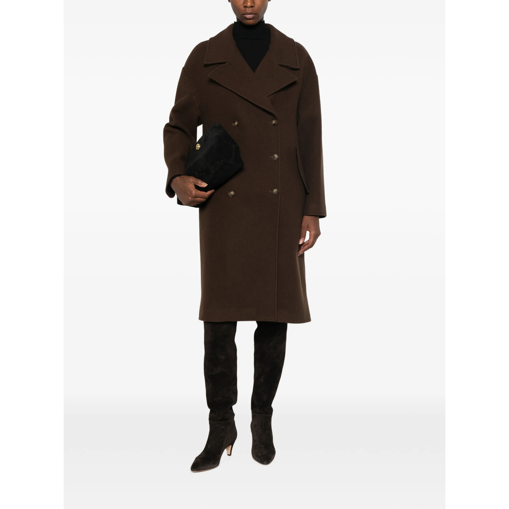 Double-Breasted Notched-Lapel Coat