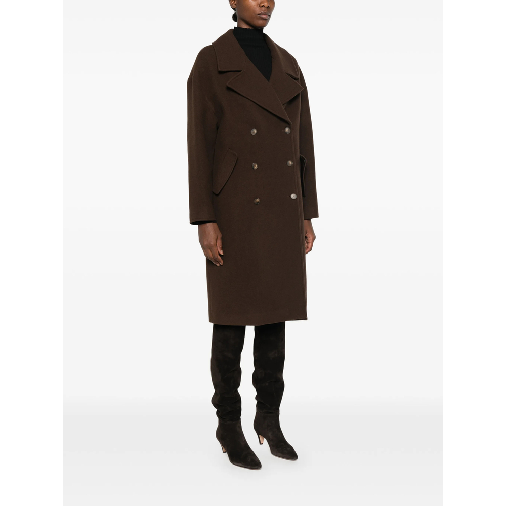 Double-Breasted Notched-Lapel Coat