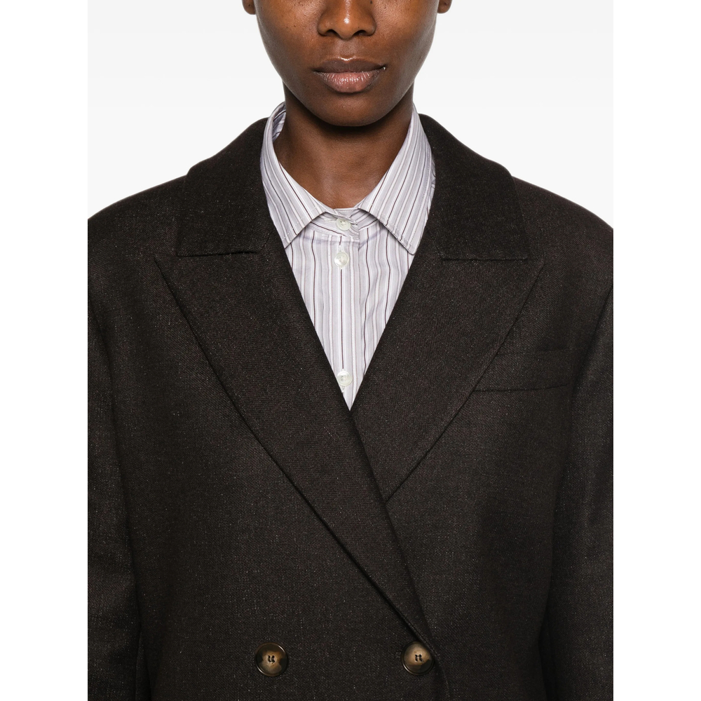 Double-Breasted Peak-Lapel Coat