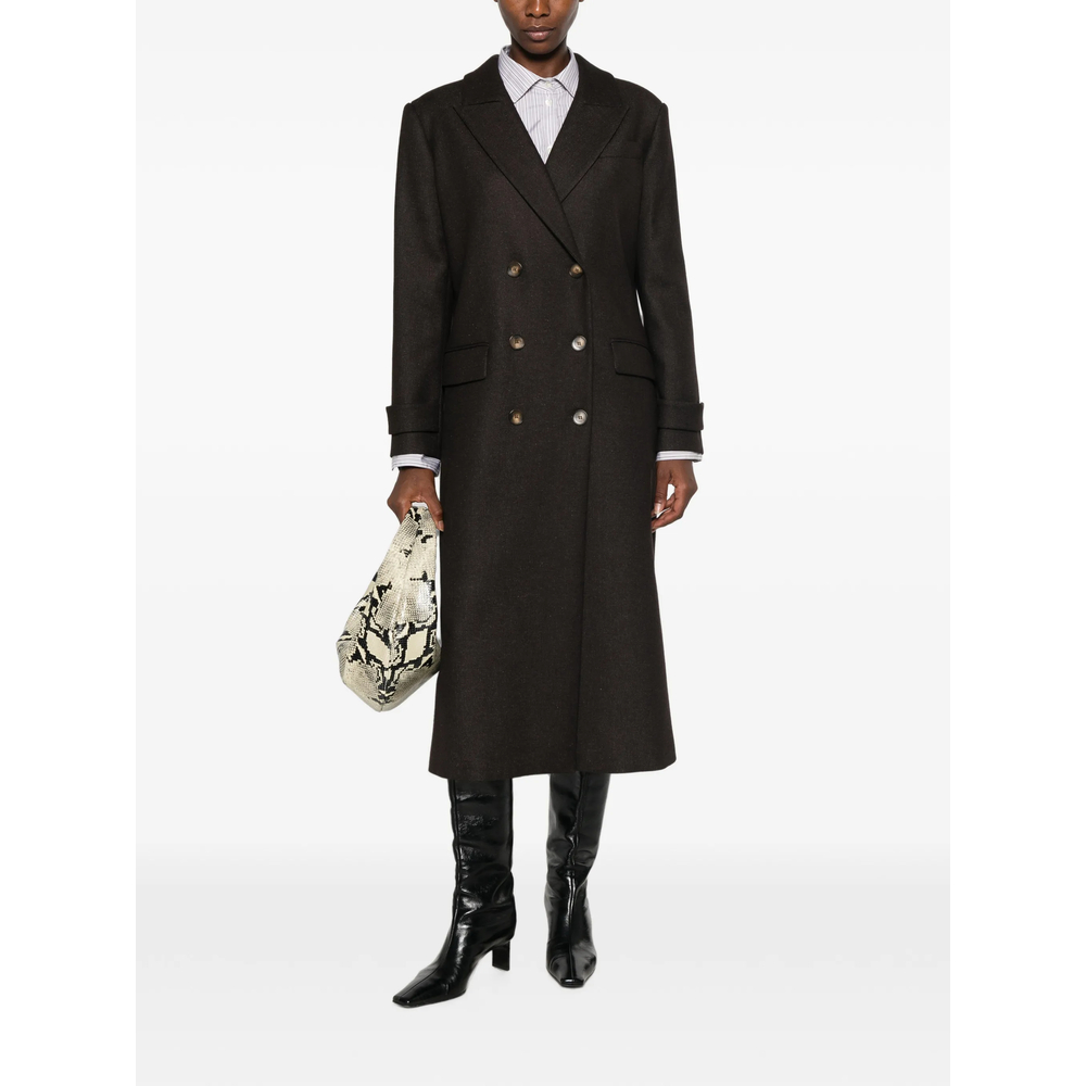 Double-Breasted Peak-Lapel Coat