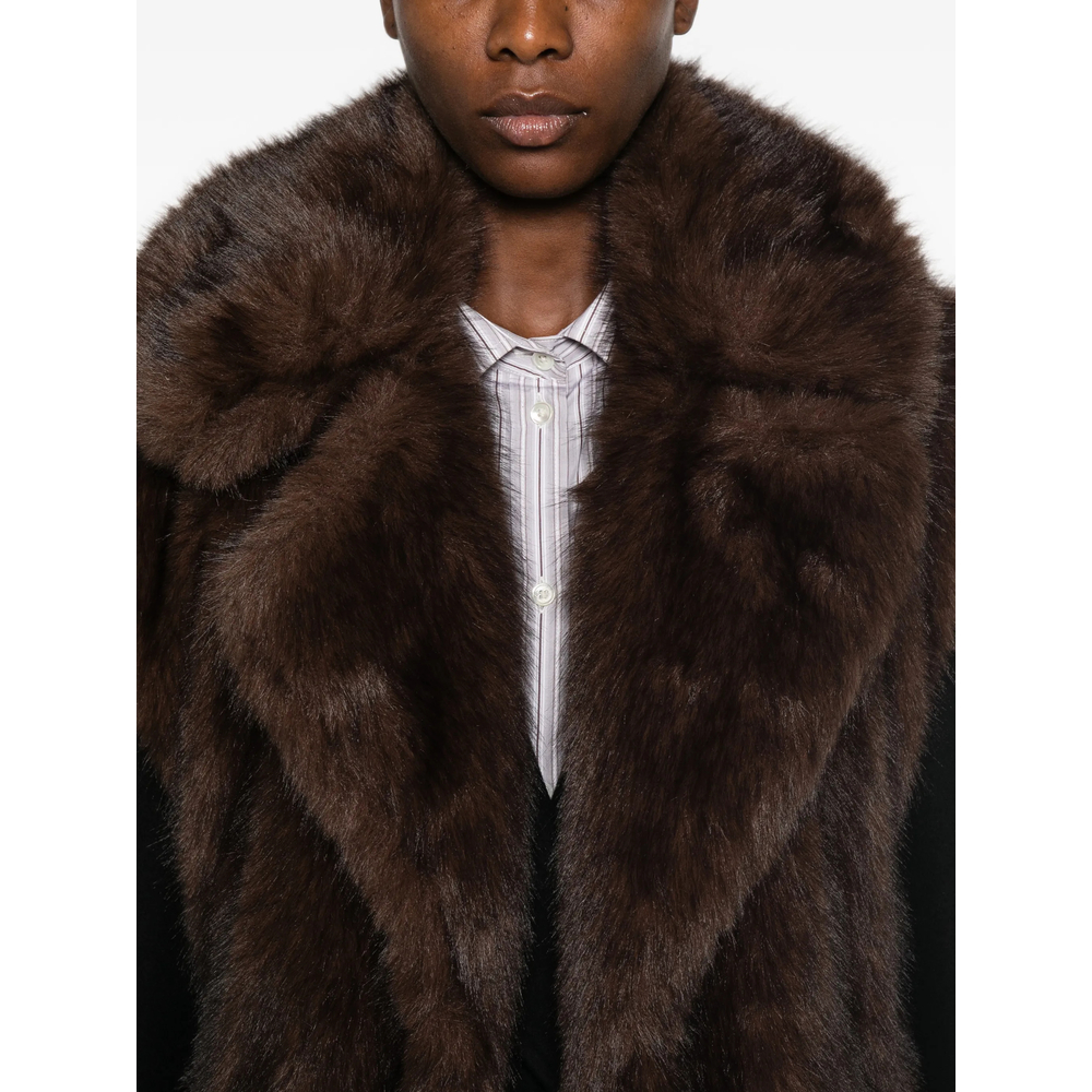 Faux-Fur-Panelled Longline Jacket