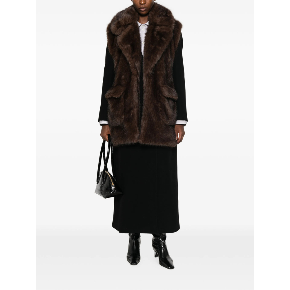 Faux-Fur-Panelled Longline Jacket