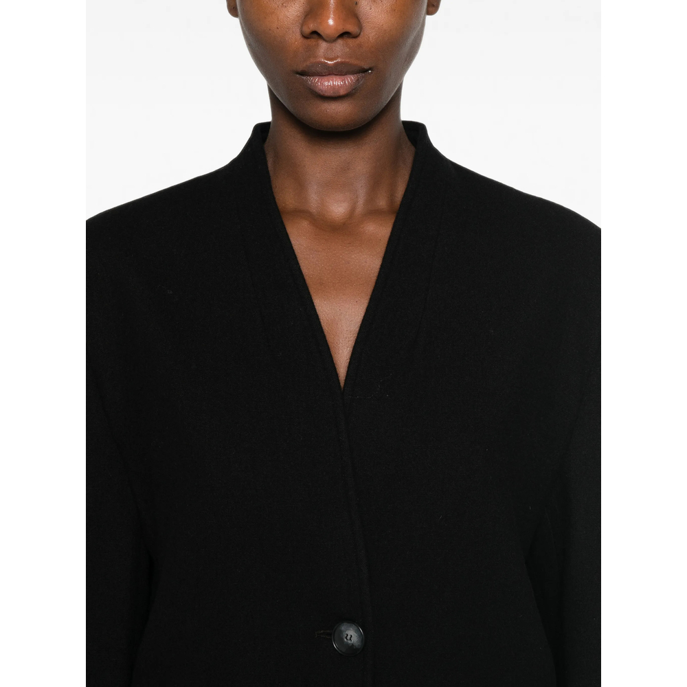 Single-Breasted Collarless Coat