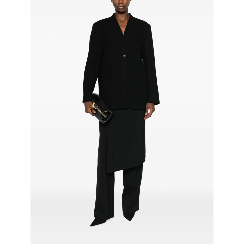 Single-Breasted Collarless Coat