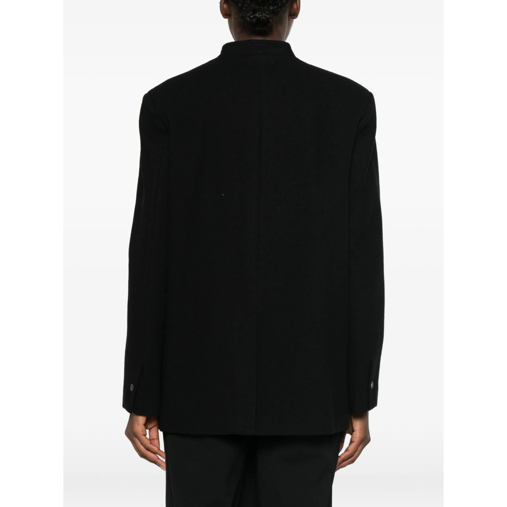 Single-Breasted Collarless Coat
