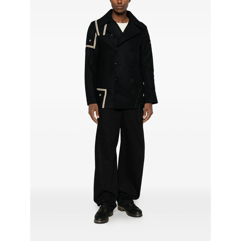 X Rebuild By Needles Patchwork Double-Breasted Coat