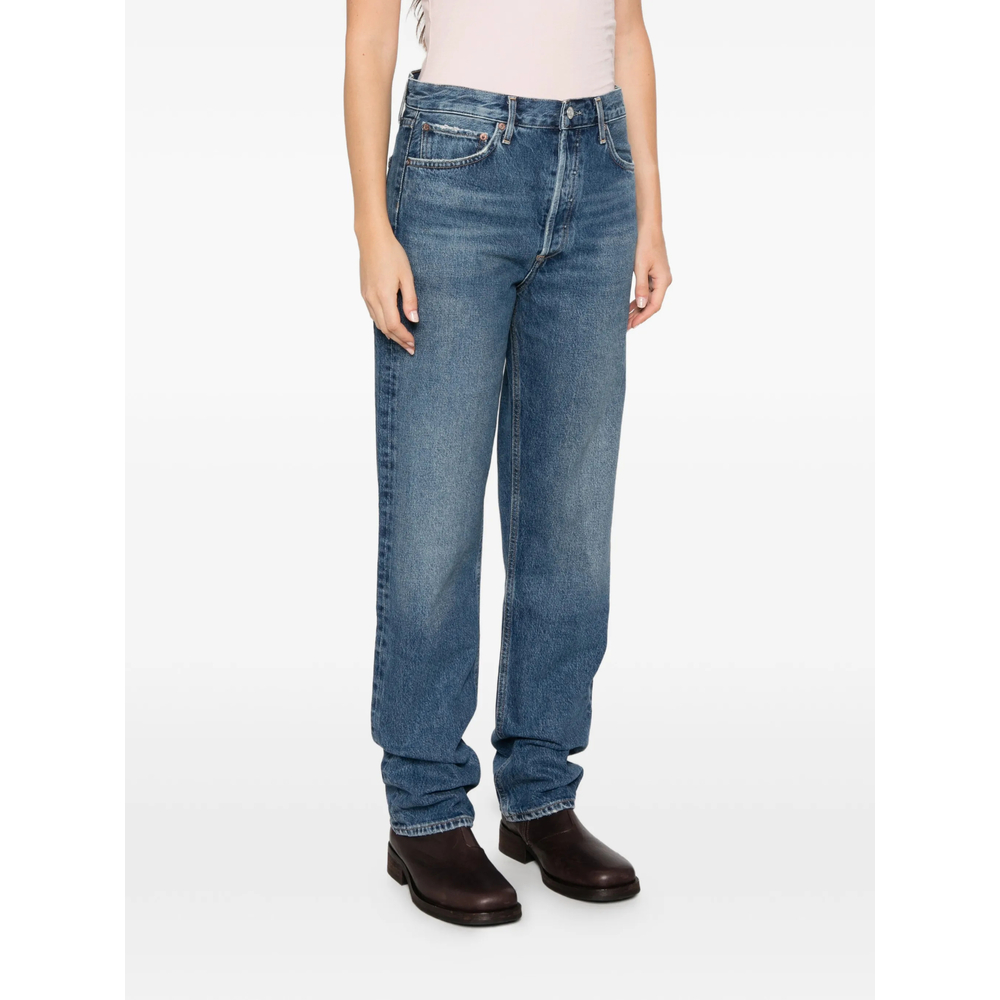 Faded Straight-Leg Jeans