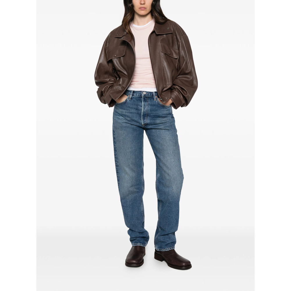 Faded Straight-Leg Jeans