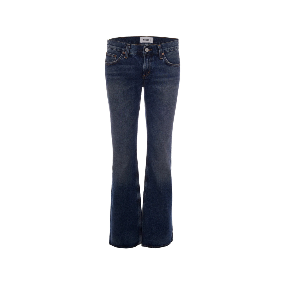 Faded-Effect Flared-Leg Jeans