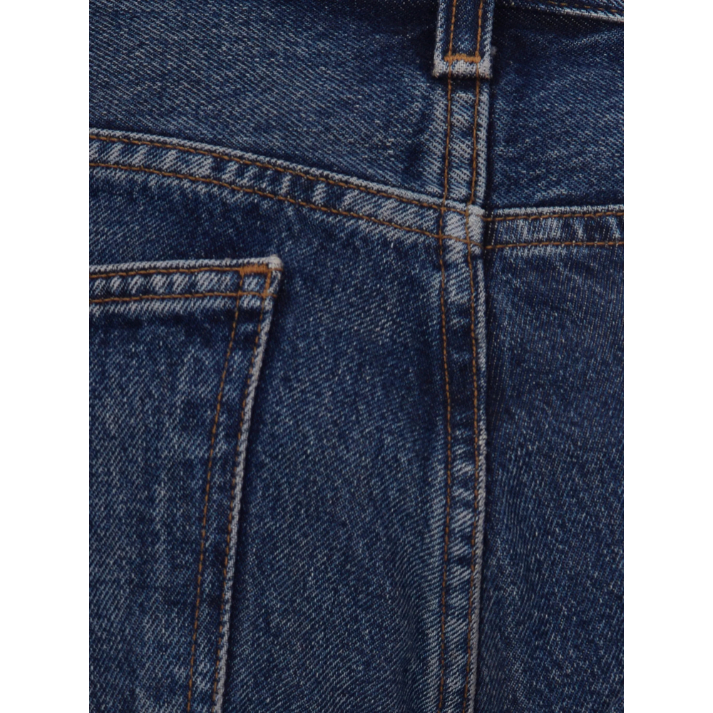 Faded-Effect Flared-Leg Jeans