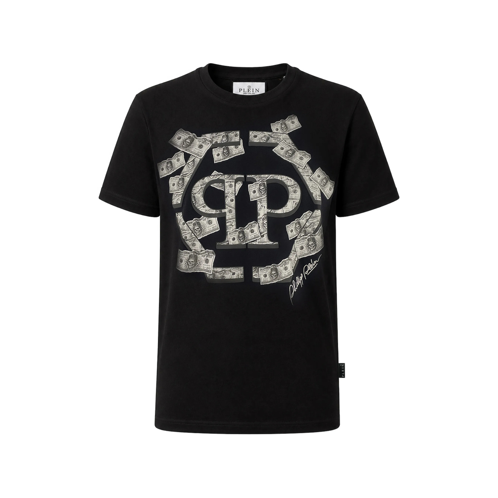 Philipp Plein Round Neck T-Shirt Dollar Hexagon