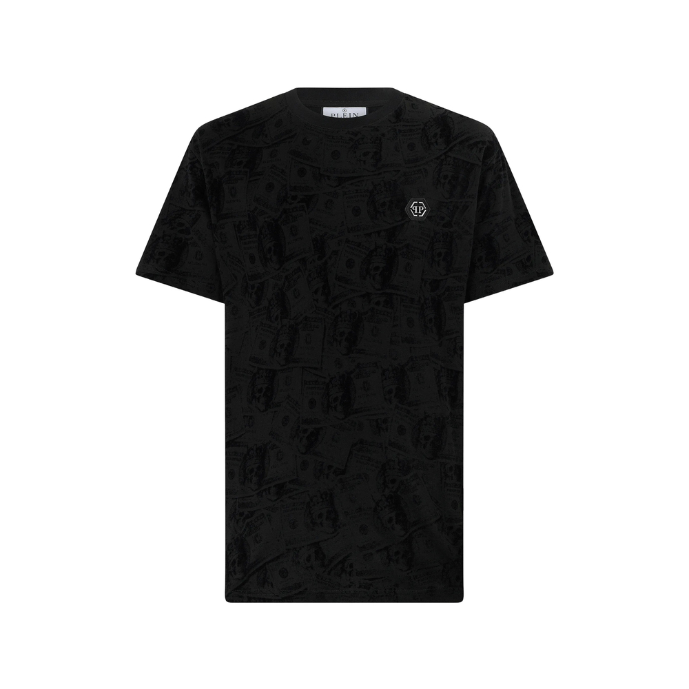 Philipp Plein Round Neck T-shirt All-over Dollar