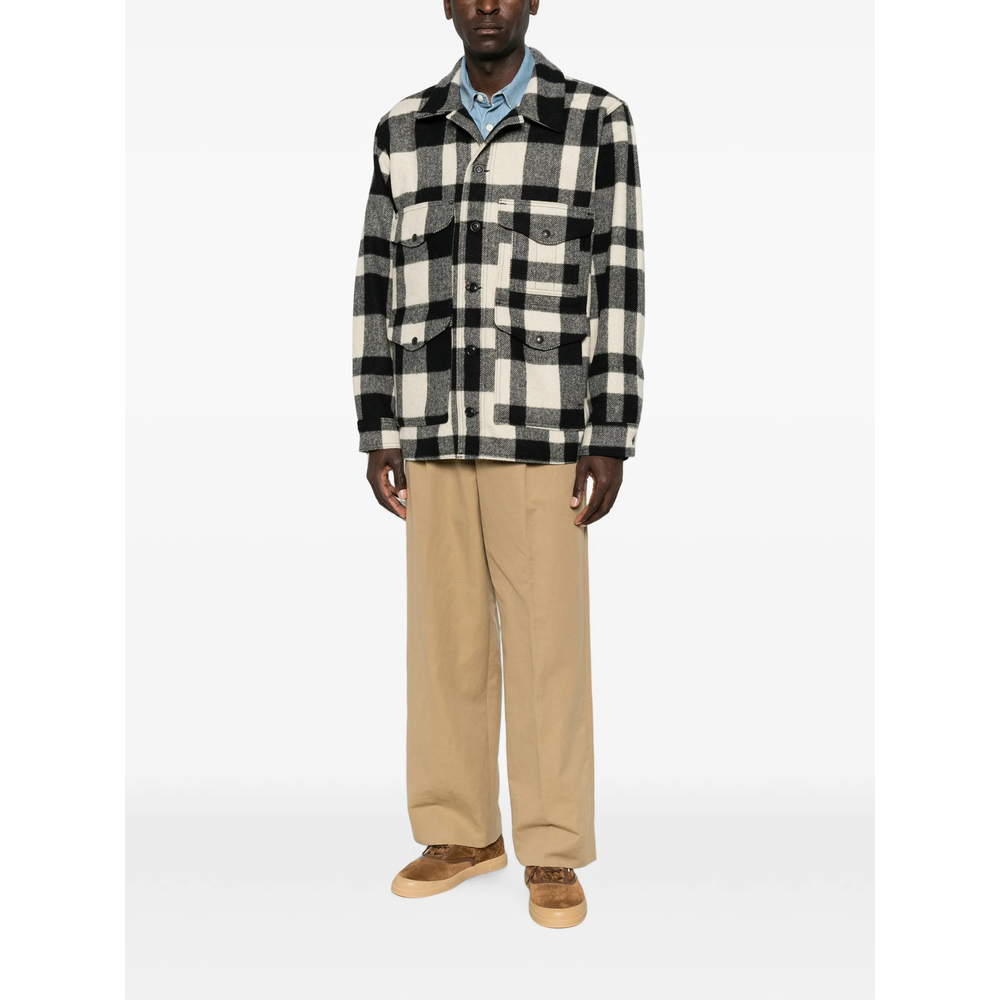 Check-Pattern Button-Up Jacket