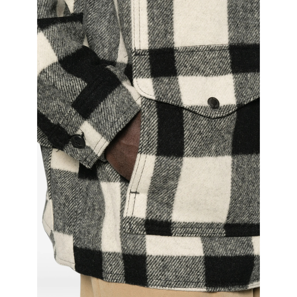 Check-Pattern Button-Up Jacket