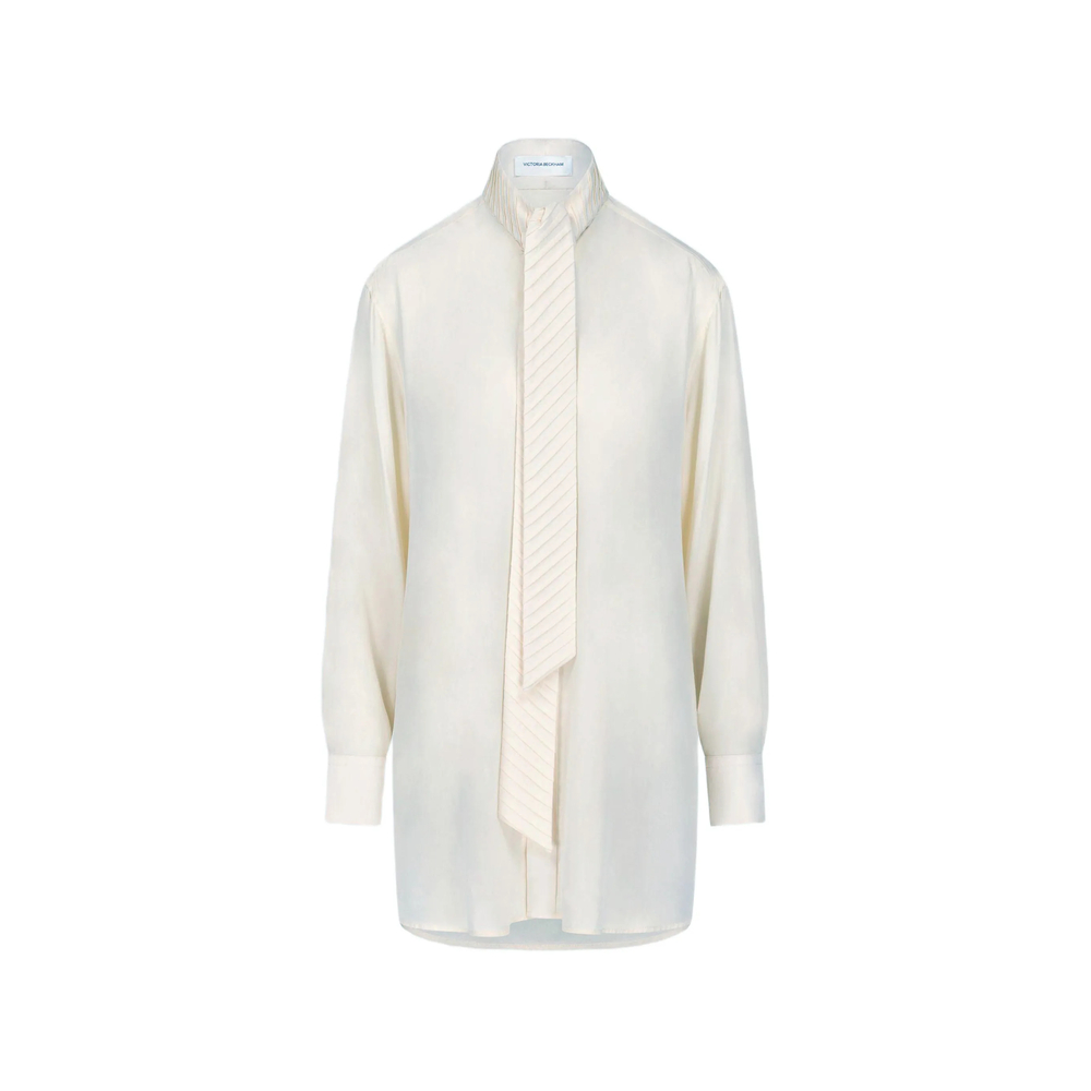 Victoria Beckham Pleated Scarf-detail Blouse