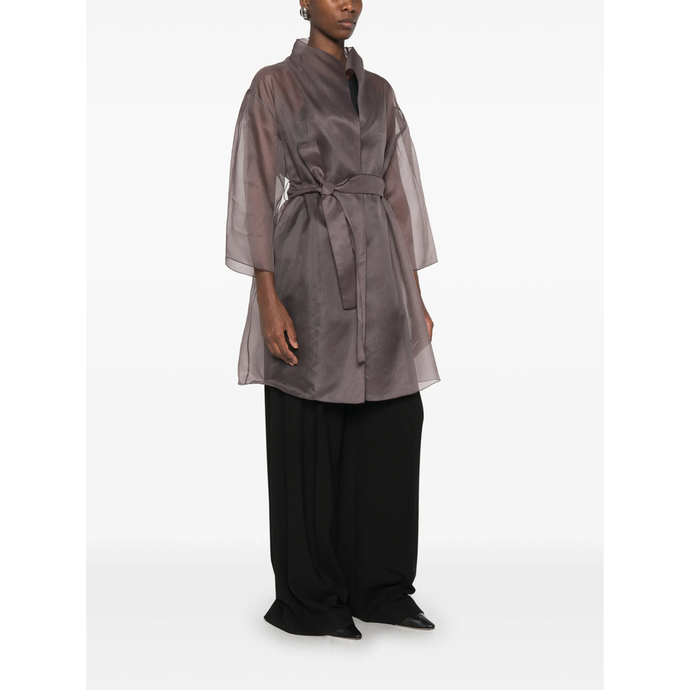 Sheer Belted Coat