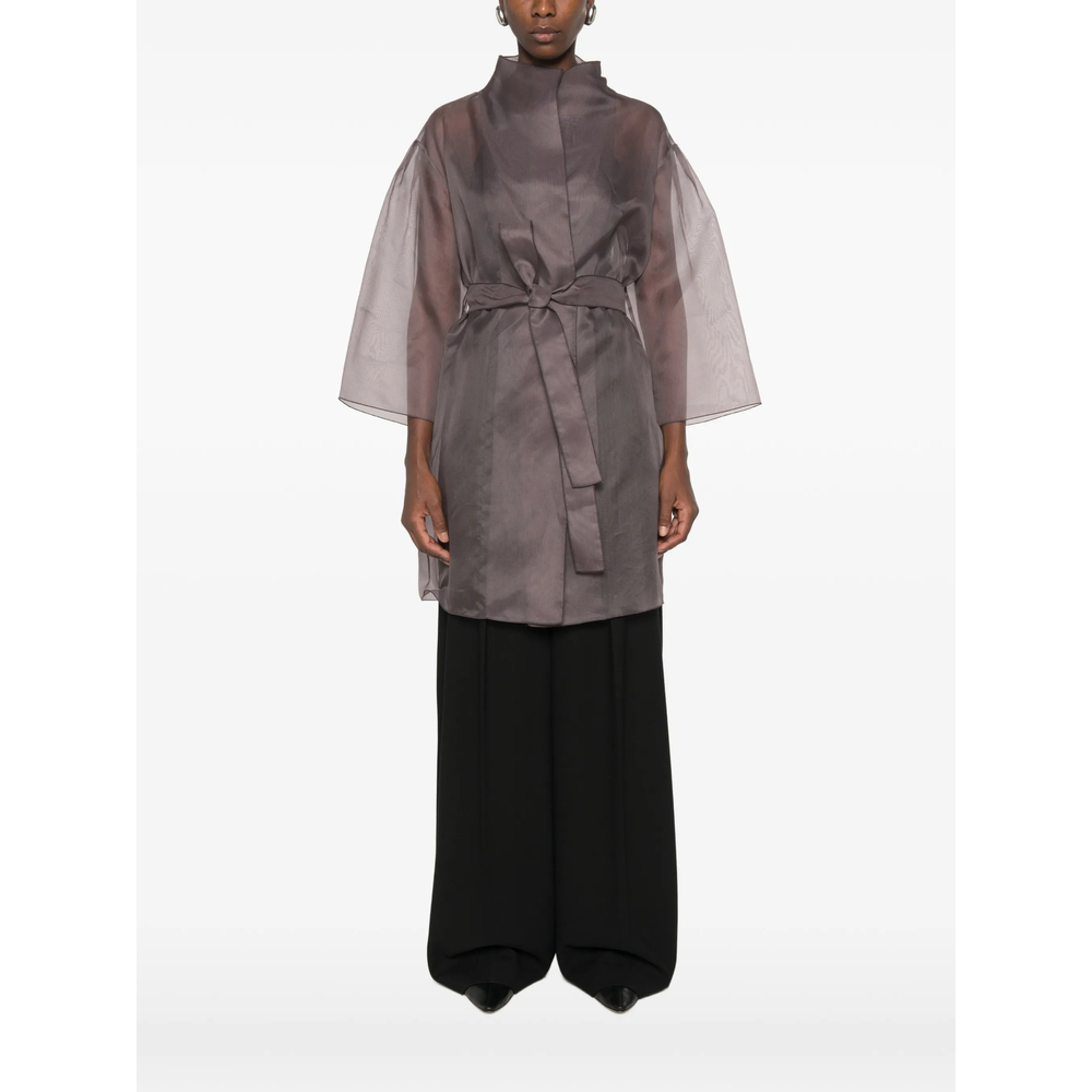 Sheer Belted Coat