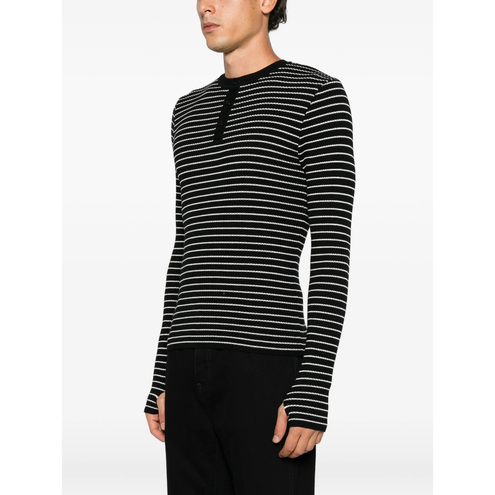 Striped Button-Down Sweater