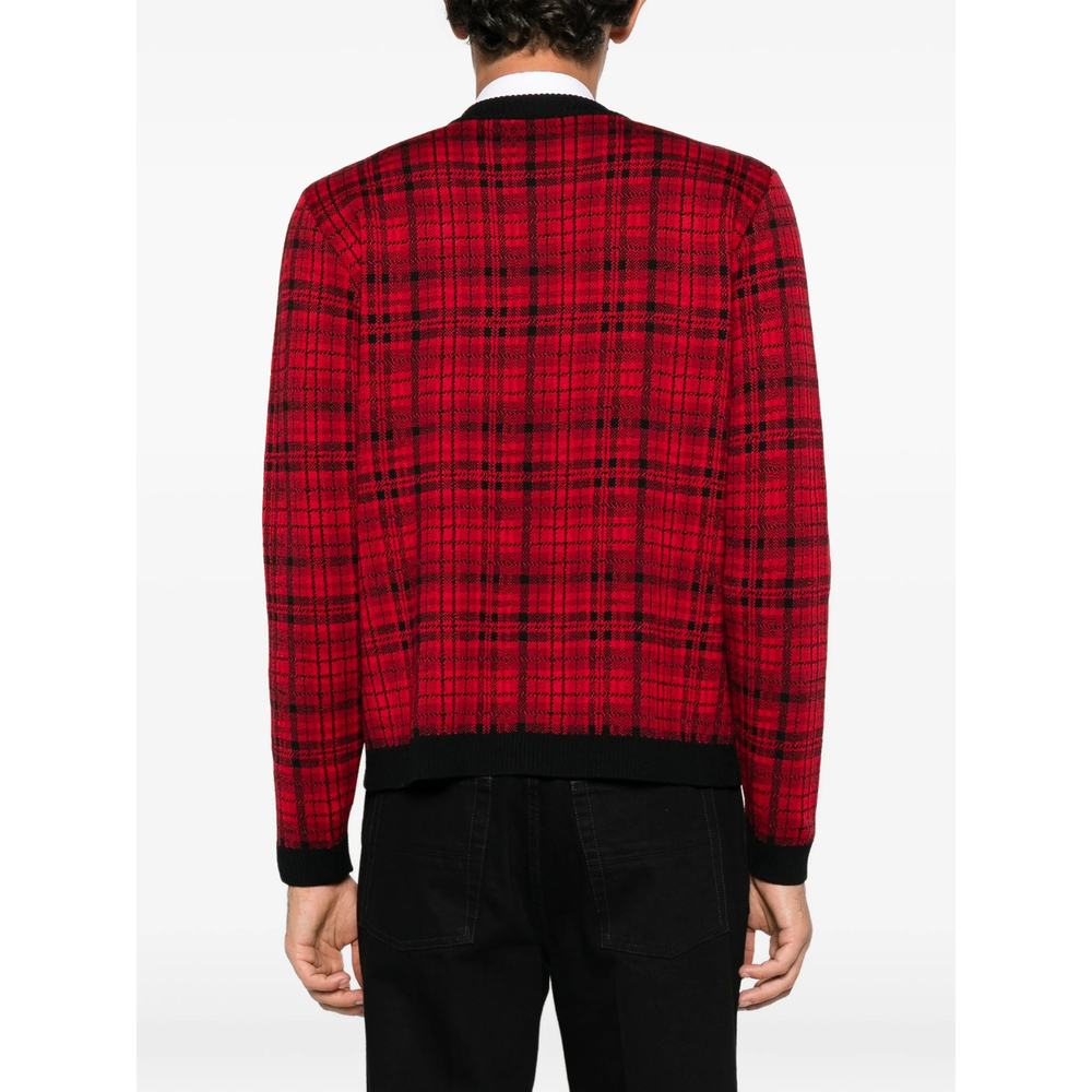 Tartan-Check Cardigan