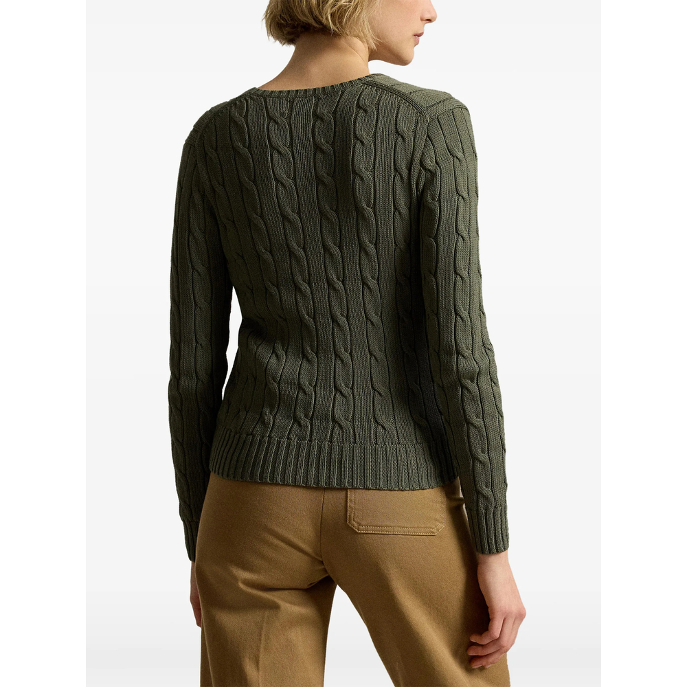 Cable-Knit V-Neck Sweater