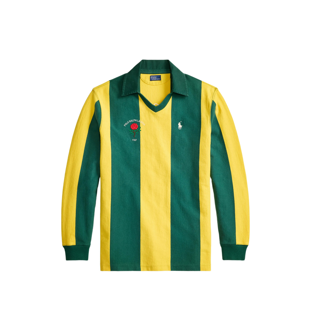 Striped V-Neck Polo Top