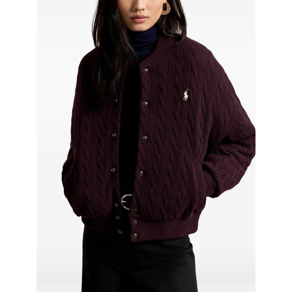 Cable-Knit Wool-Cashmere Snapped Jacket