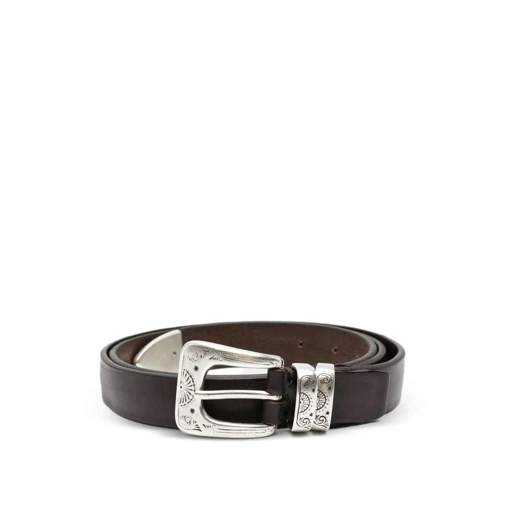 Eraldo Engraved-buckle Leather Belt
