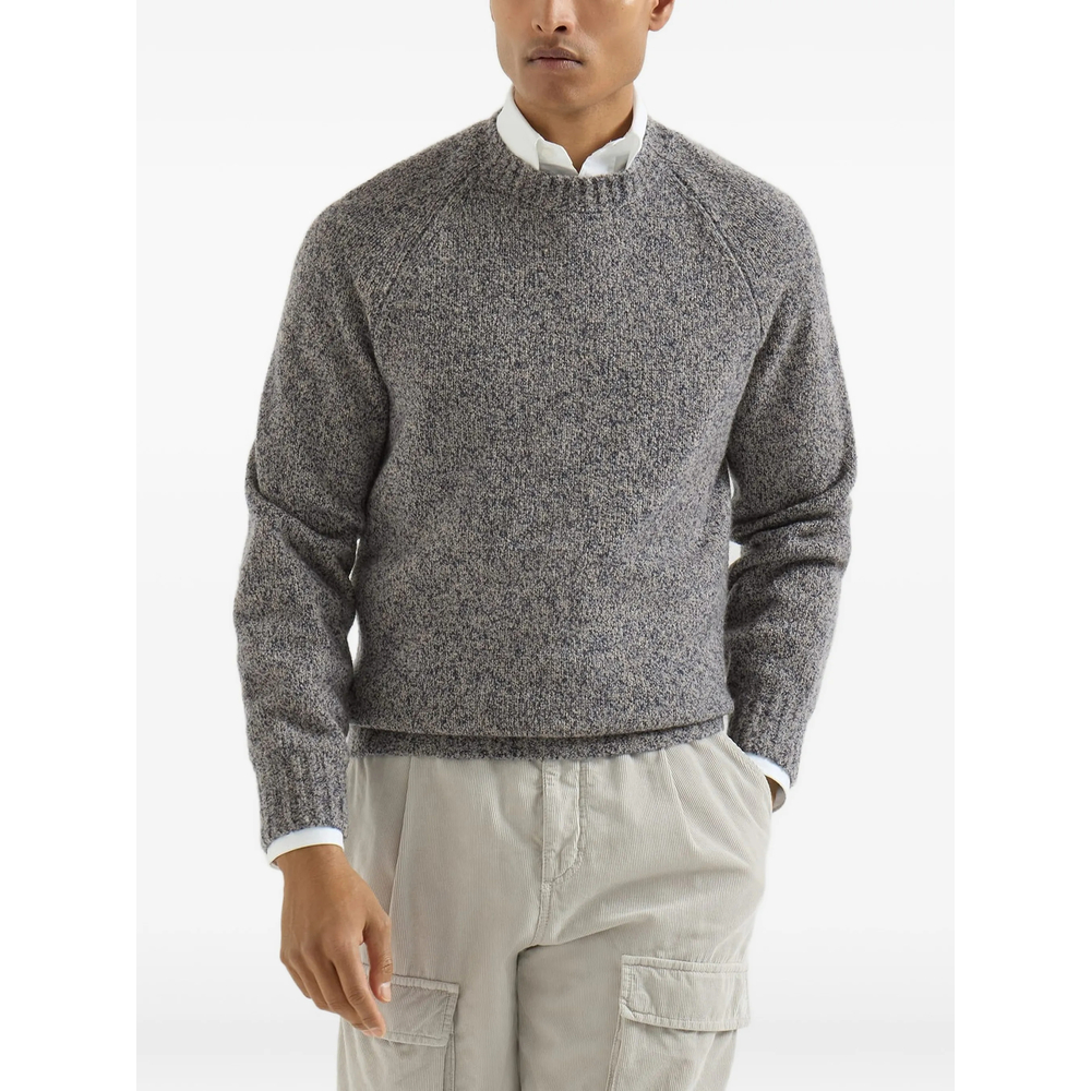 Virgin Wool, Silk And Cashmere Chiné Sweater