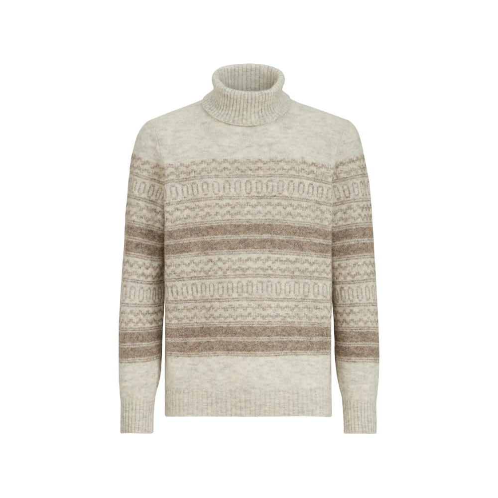 Brunello Cucinelli Alpaca Cashmere And Wool Nordic Jacquard Turtleneck Sweater