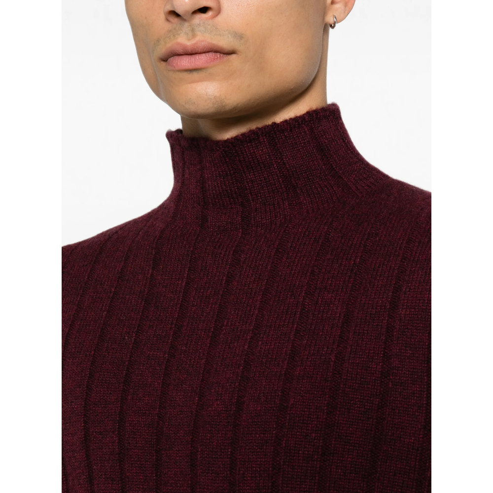 Ribbed-Knit High-Neck Sweater