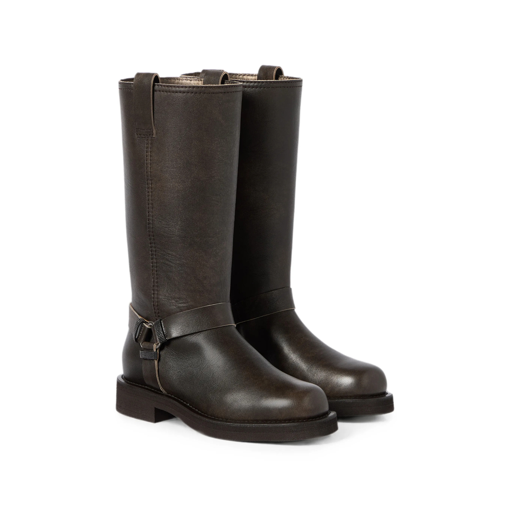 Leather Biker Boots