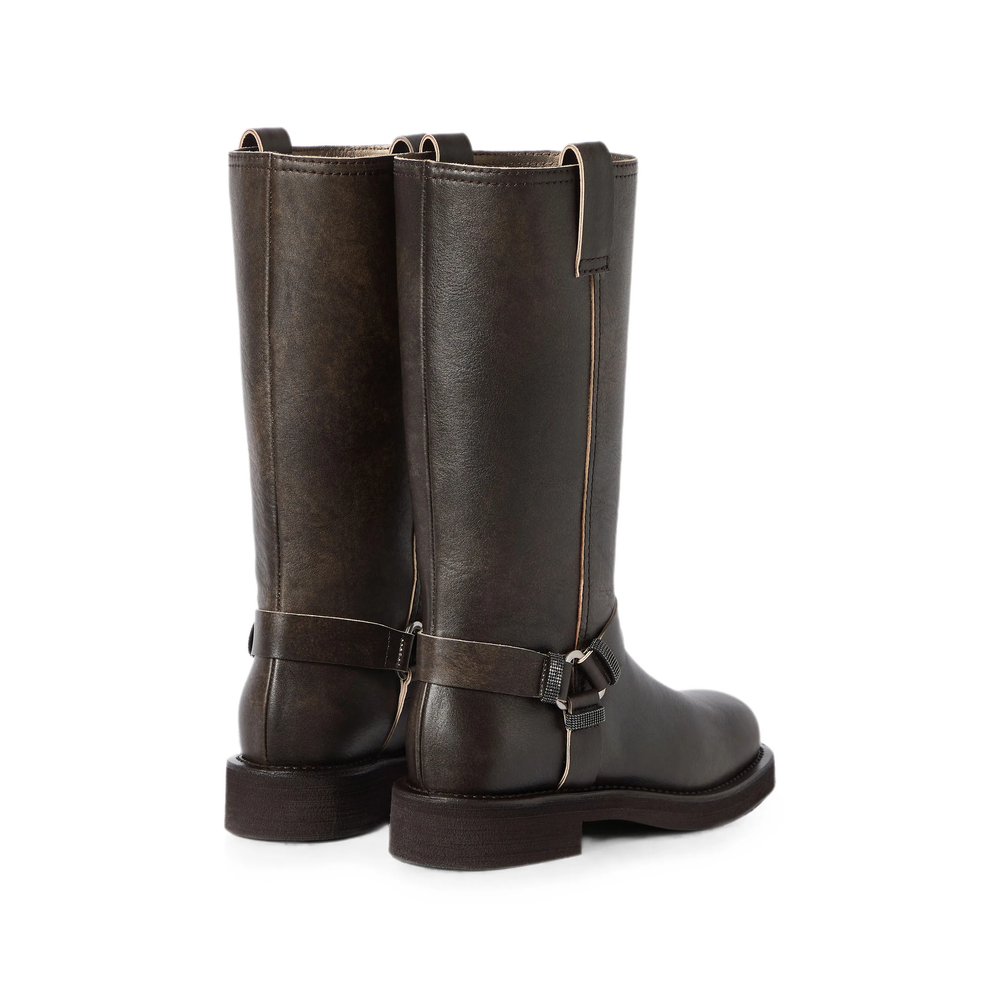 Leather Biker Boots